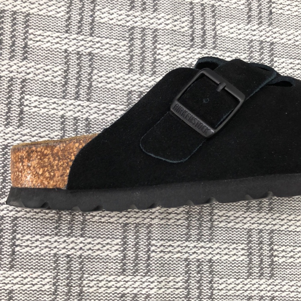 BEST NWT | Women's Black Suede Birkenstock Boston Shoes - Narrow Fit - Picture 5 of 5